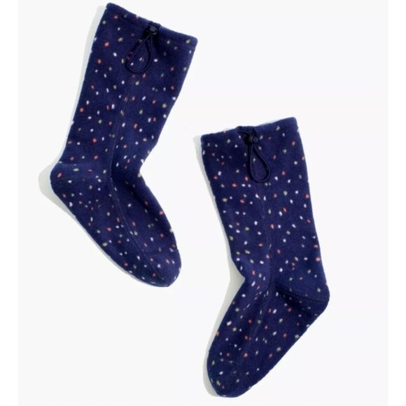 MADEWELL bengali indigo dot fleece slipper socks - Picture 1 of 6